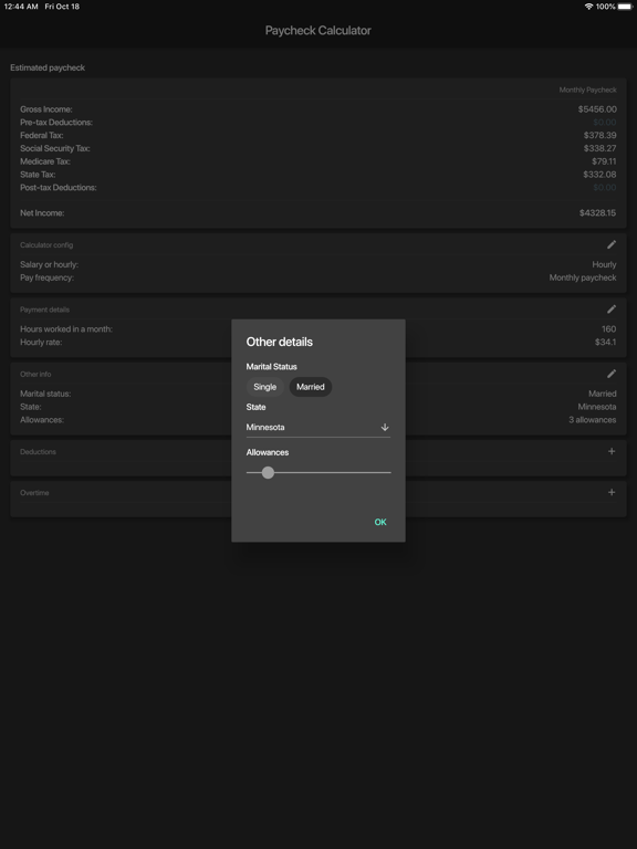 Paycheck Calculator US - Pay44 iPad screenshot 4 - Finance app