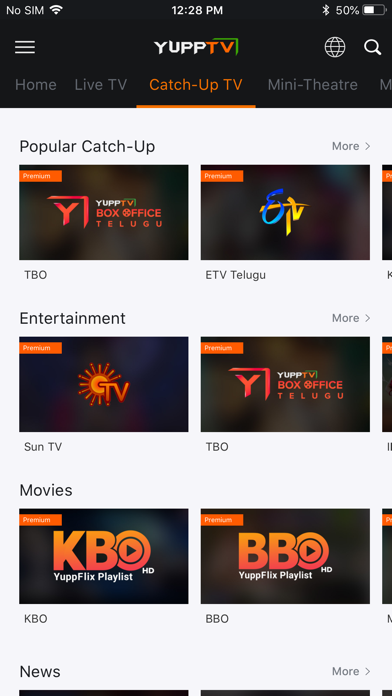 Screenshot #3 pour YuppTV - Live TV & Movies