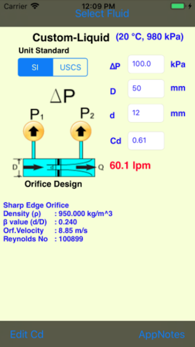 Orifice Flow Screenshot