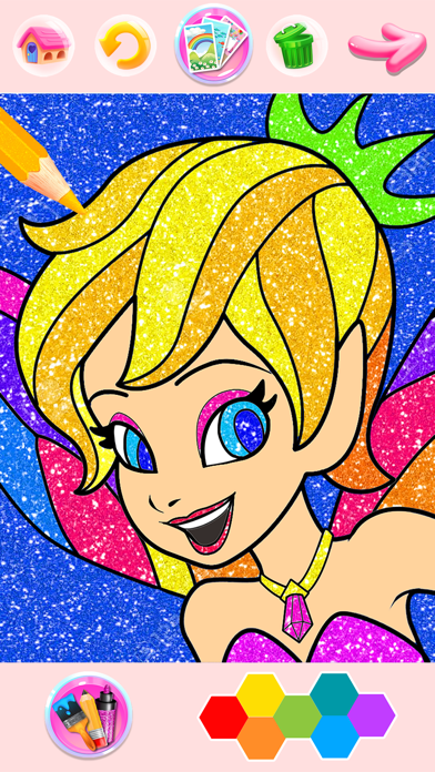 Rainbow Glitter Coloring Book Screenshot