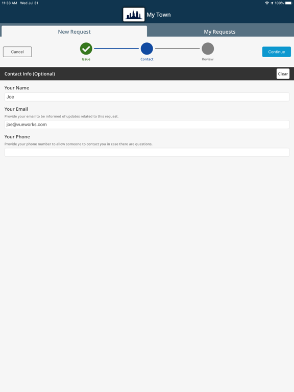 VUEWorks: CitizenVUE iPad screenshot 3 - Productivity app