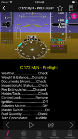 Cessna 172 M/N Checklist screenshot