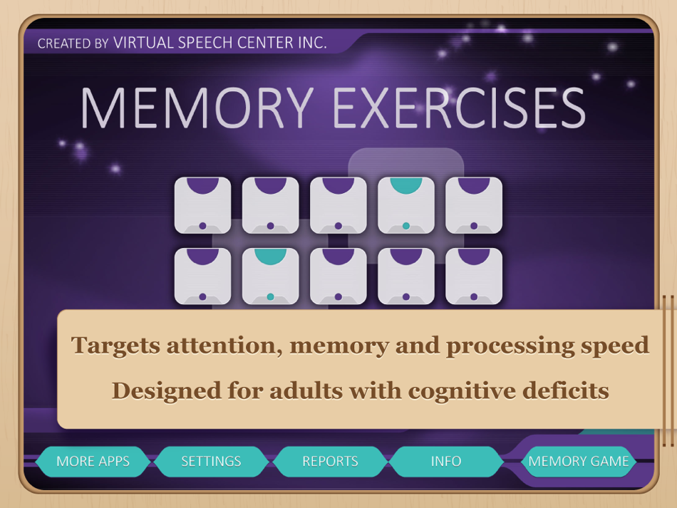 #1. Memory Exercises (iOS) 由: Virtual Speech Center Inc.
