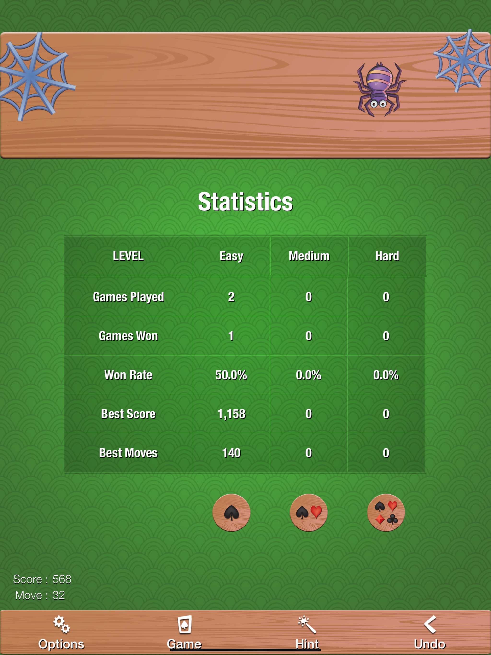 Relaxed Spider Solitaire