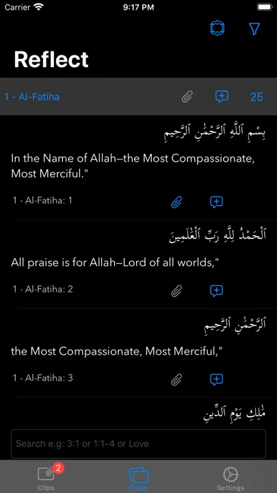 QuranReflect iPhone-skjermbilde 2