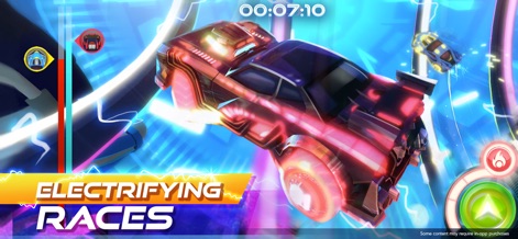Race Craft - Kids Car Games - Witness the futuristic, glowing track aesthetics and the dynamic car boost animations that propel vehicles forward with electrifying energy trails.