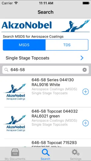 MSDS/TDS Library screenshot 2