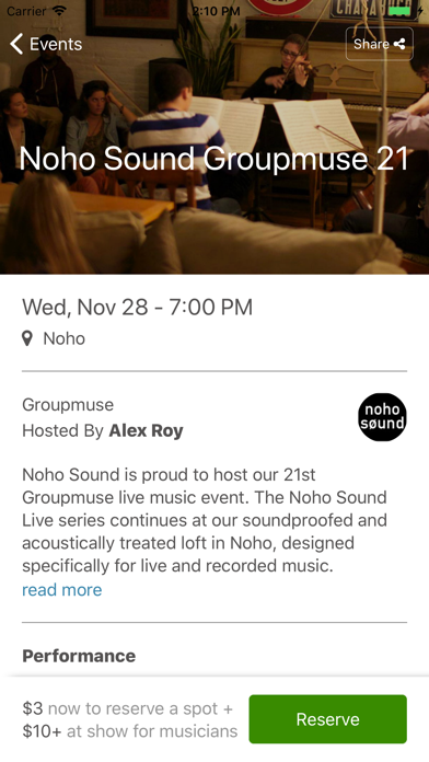 Groupmuse Screenshot