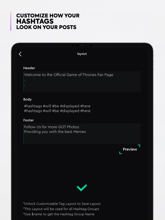 Hashtag Generator - Tage App iPad screenshot 6 - Social Networking app