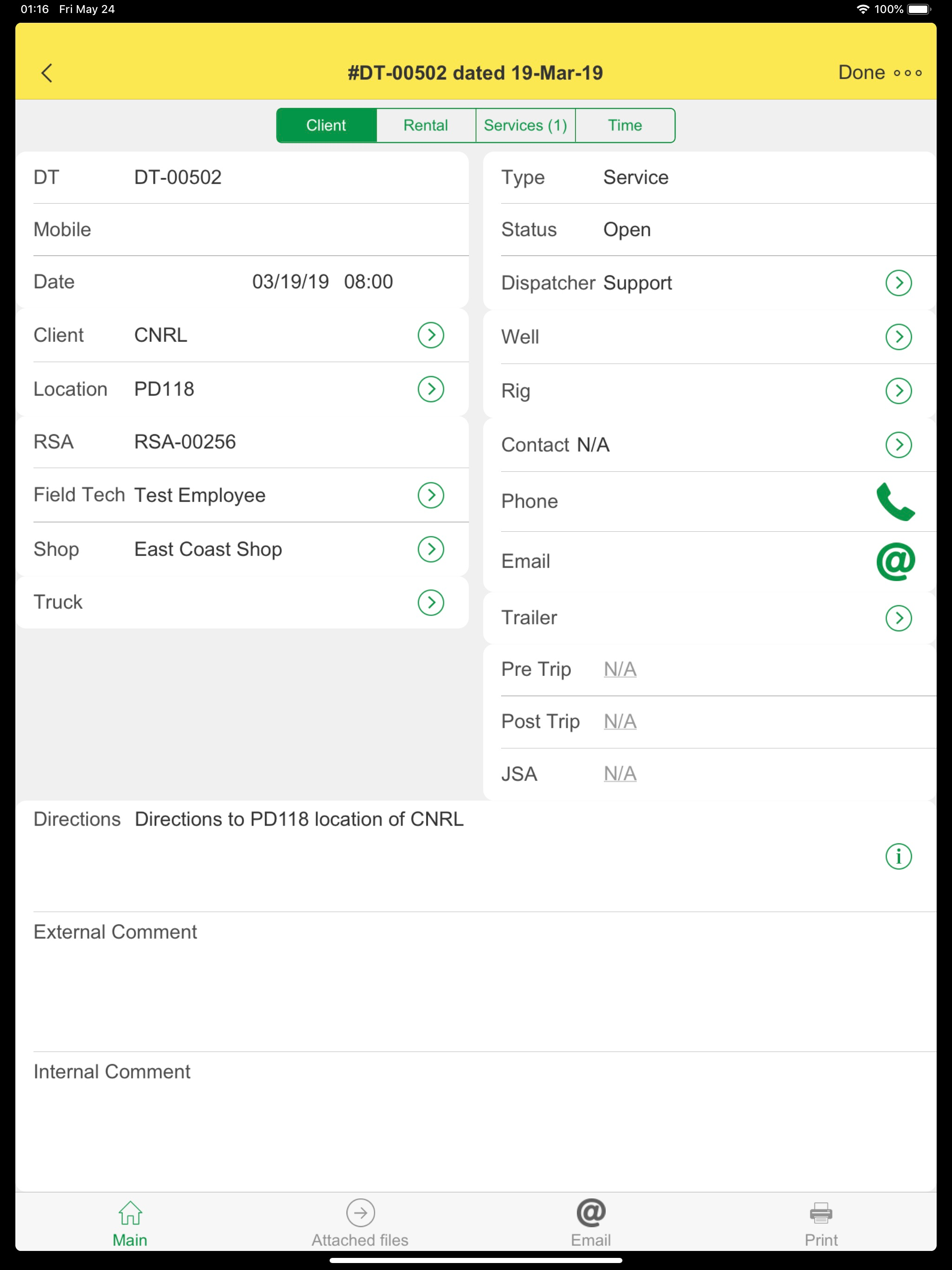 Field Ticket 8.0