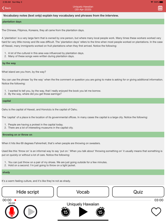 English Listening - Daily iPad screenshot 4 - Education app