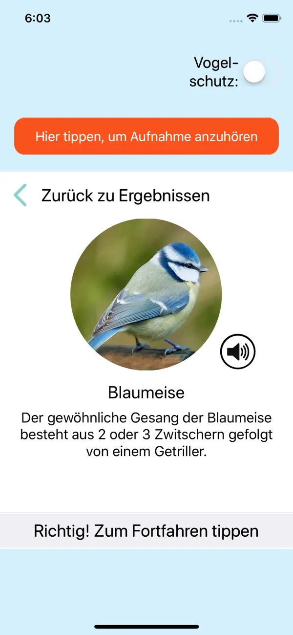 Zwitschomat - Vogelerkennung iPhone App Screenshot 3 – Nachschlagewerke