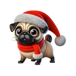 Festive Pug Stickers