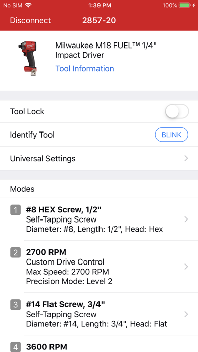 Milwaukee® ONE-KEY™ Screenshot