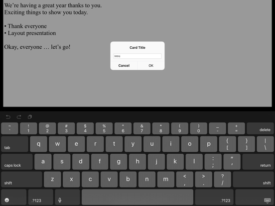 Cue Cards iPad screenshot