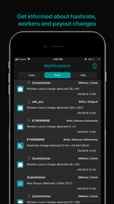 Crypto mining tracker MinerBox screenshot