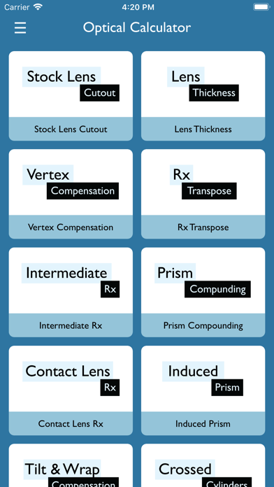 Screenshot #1 pour Optical Calculator for ECPs