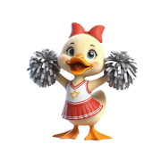 Cheerleader Duckling Stickers