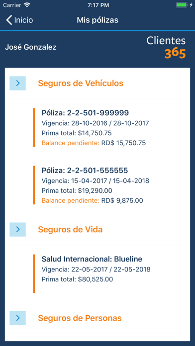 Seguros Reservas Screenshot