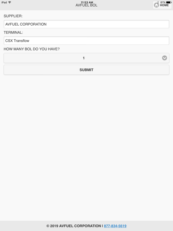 Avfuel BOL: Transport Data iPad screenshot 2 - Business app