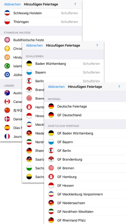 Feiertage und Schulferien DE