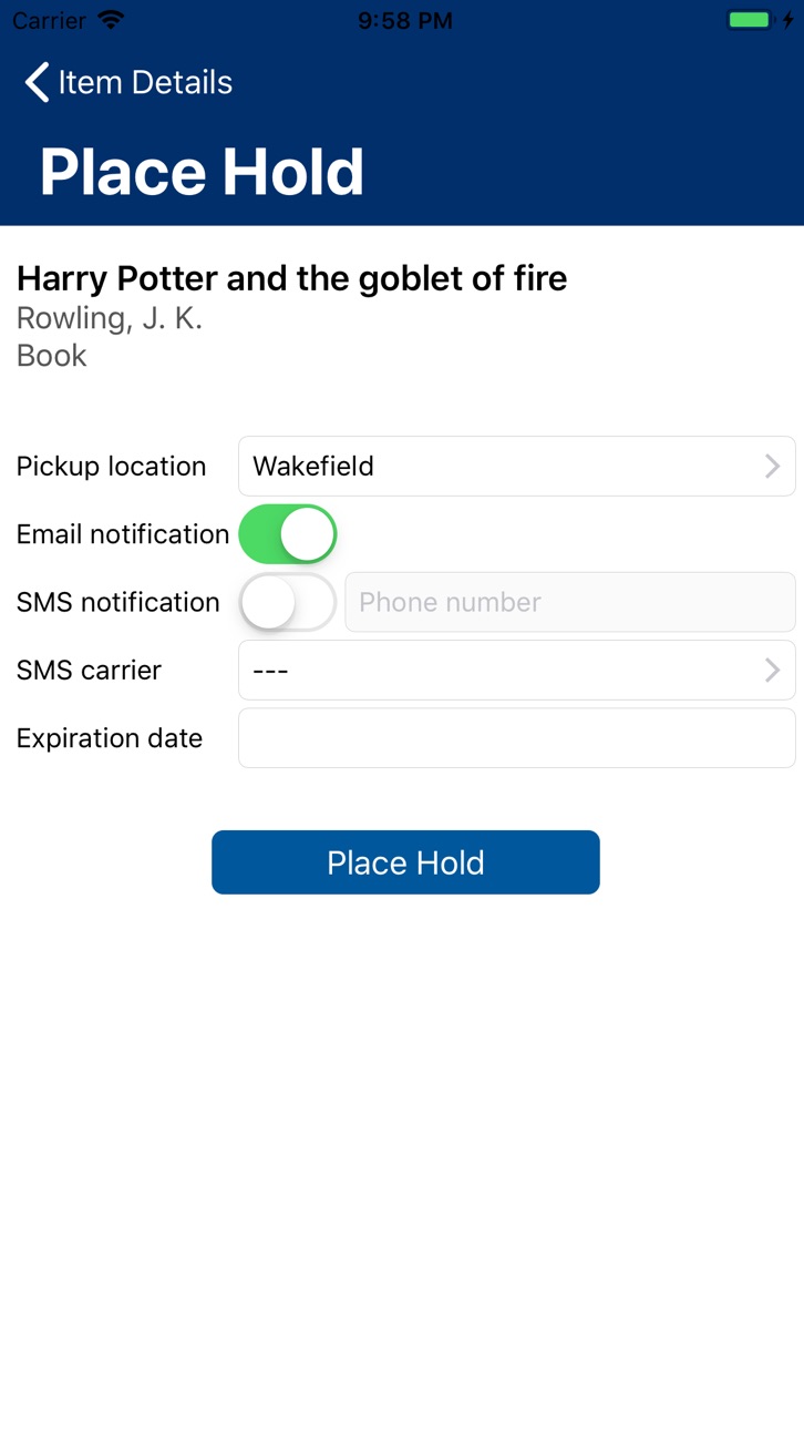 iPhone screenshot