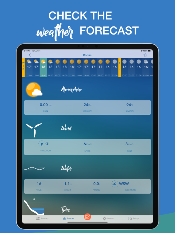 Screenshot #4 for iPlaya. Beach weather forecast