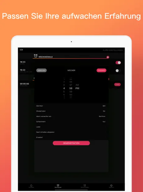 Wecker app mit Musik - myAlarm