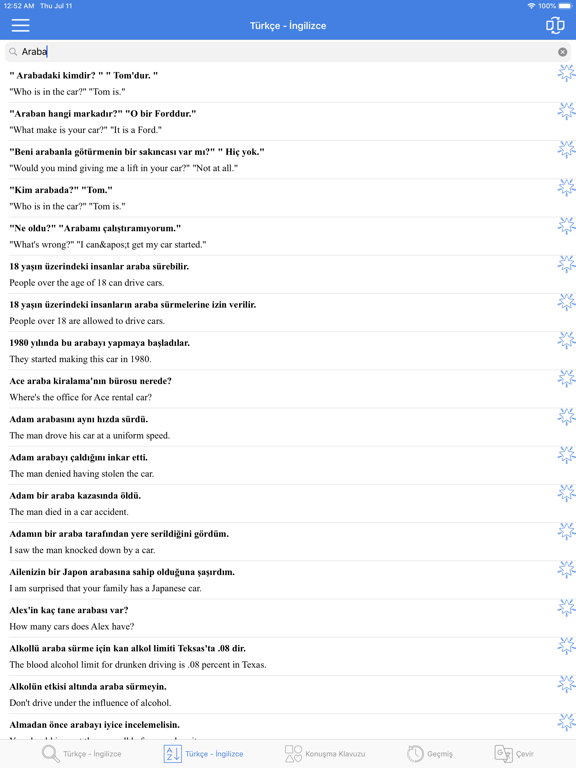 Turkish English Dictionary! iPad screenshot 2 - Reference app