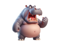 Angry Hippo Stickers