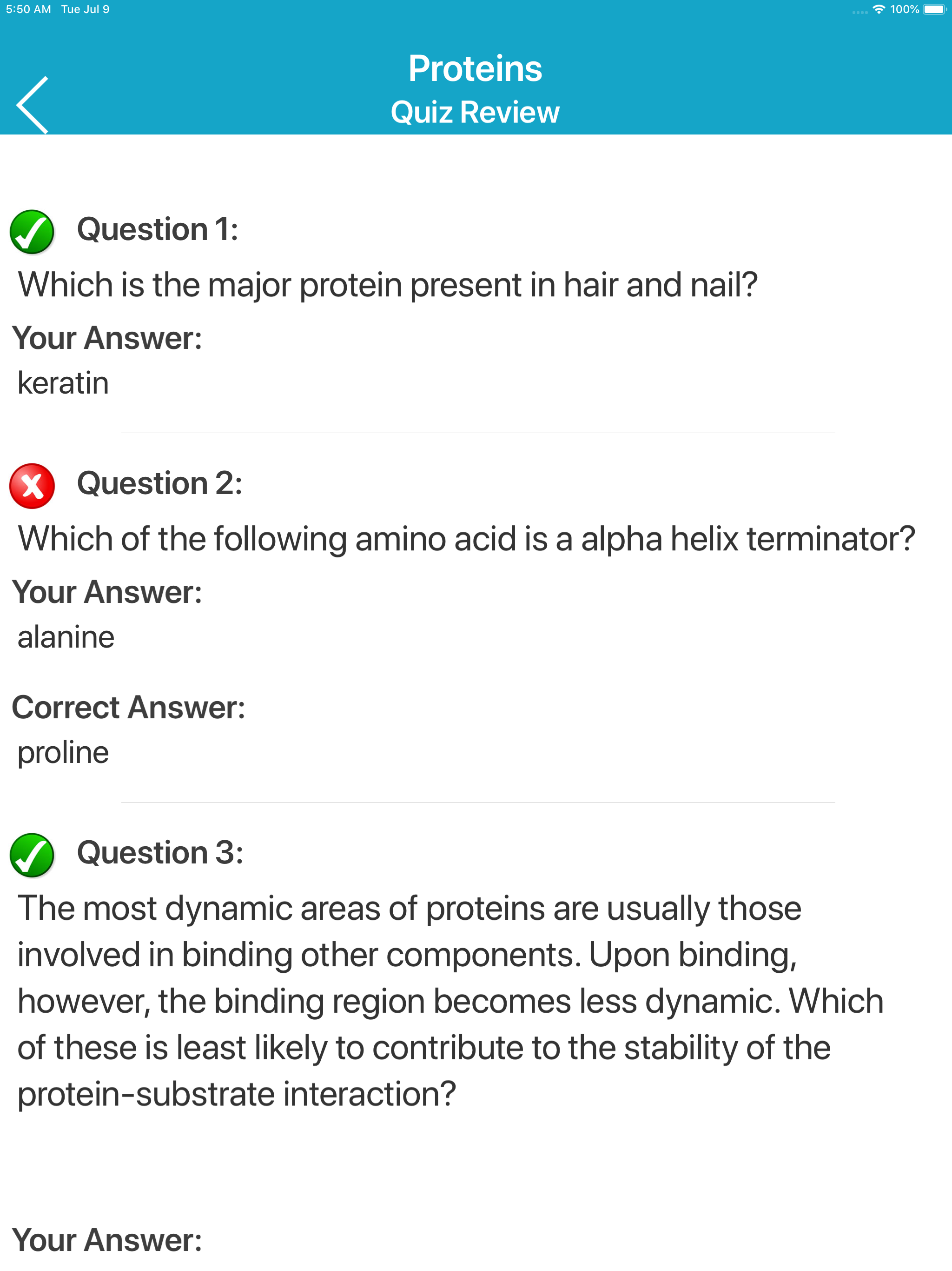 Medical Biochemistry Quiz