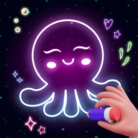 Doodle Art: Neon Glow Drawing