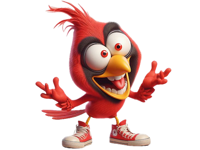 Crazy Cardinal Stickers