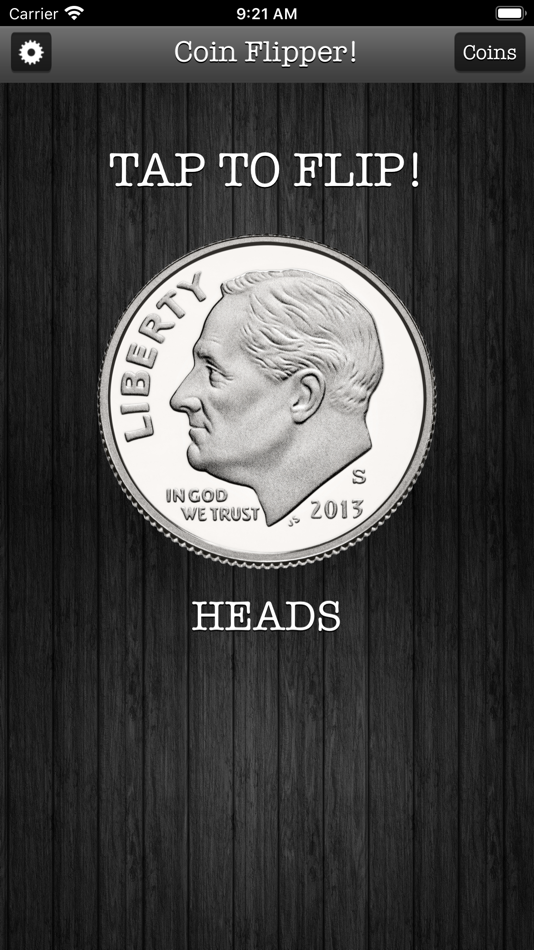 #6. Flip a Coin App (iOS) Με: App Tyrant Corp