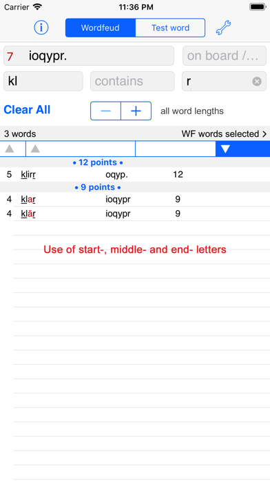 Deutsch Words Finder Wordfeud Screenshot