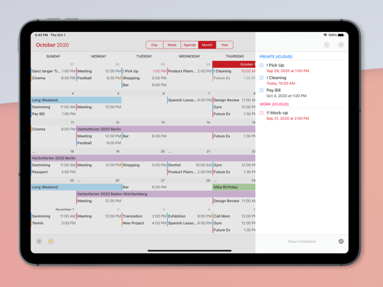 Calendar 366 Lite iPad screenshot 6 - Productivity app