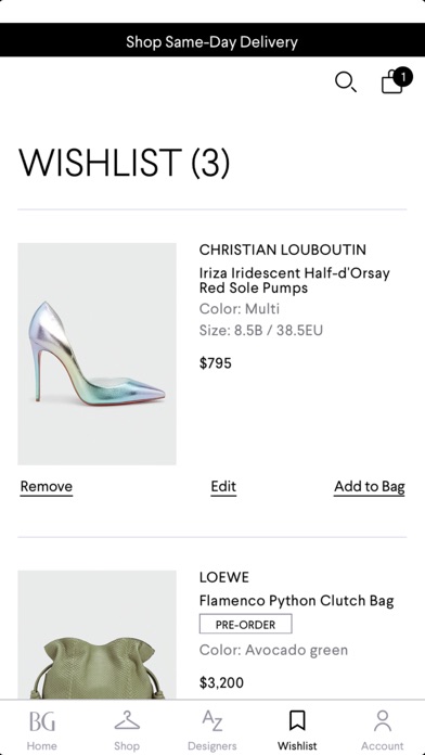 Bergdorf Goodman Screenshot