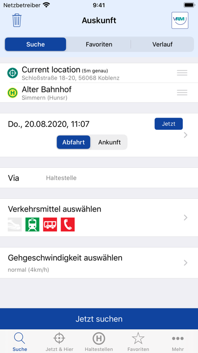 Screenshot #1 pour VRM Fahrplan & Tickets