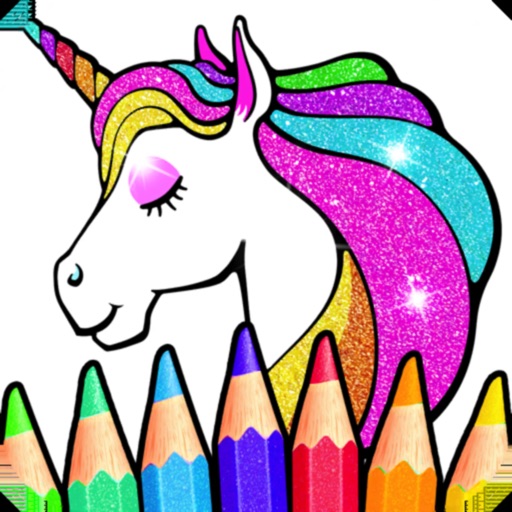 Rainbow Glitter Coloring Book iOS App