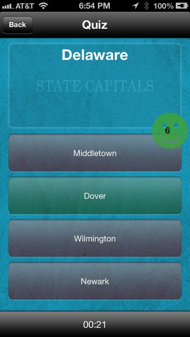 Capitals & States Quiz Game iPhone screenshot 3 - Education app
