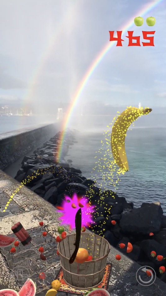 #3. Fruit Warrior AR (iOS) By: Philippe Zay
