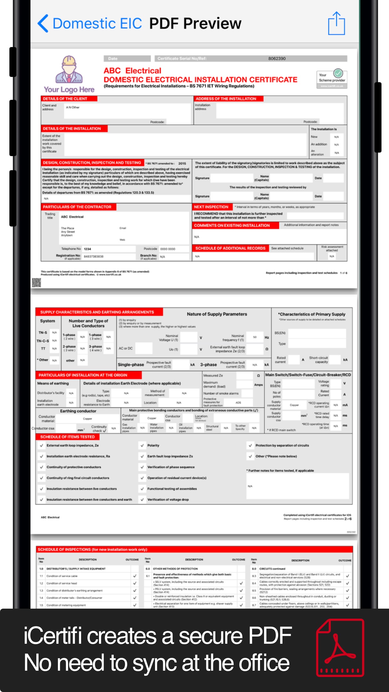 Screenshot 2 of iCertifi: Electrical Certs