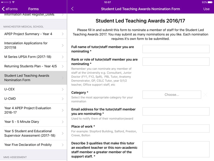 UoM eForms screenshot-3