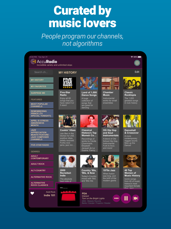 Screenshot #5 pour AccuRadio: Curated Music Radio
