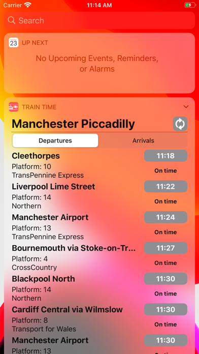 Train Times - Station Boards iPhone screenshot 1 - Travel app