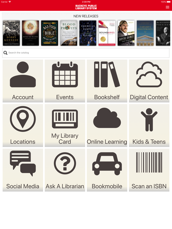 Buckeye Public Library System iPad screenshot 1 - Education app
