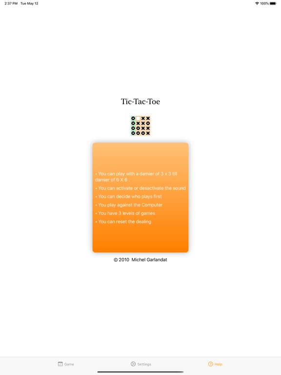 MGTicTacToe iPad screenshot