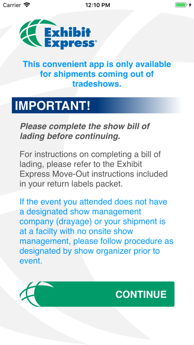 Exhibit Express iPhone screenshot