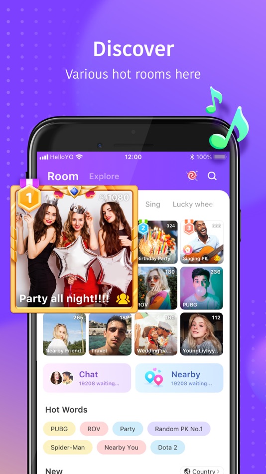 #2. Hello Yo – Group Chat Rooms (iOS) Podle: HELLO YO PTE. LTD.