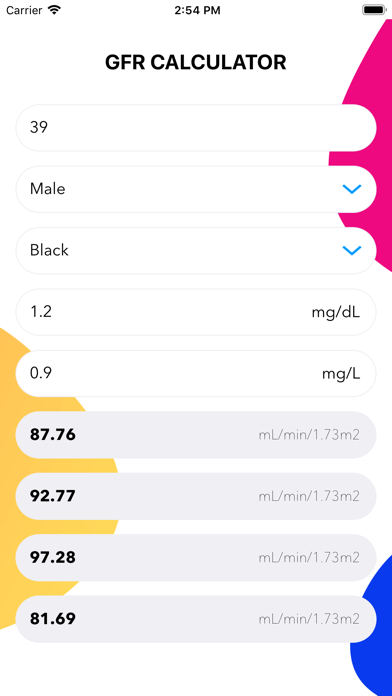 Screenshot #3 pour eGFR & Creatinine Calc